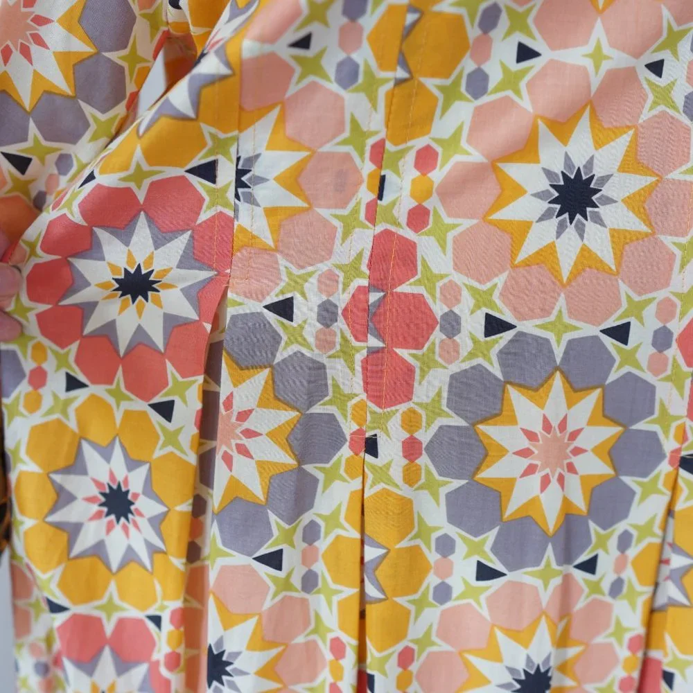 Ivy Jane Ditzy Floral Tunic Yellow Orange XS Flower Child Hippie Bohemian Retro - Picture 6 of 10